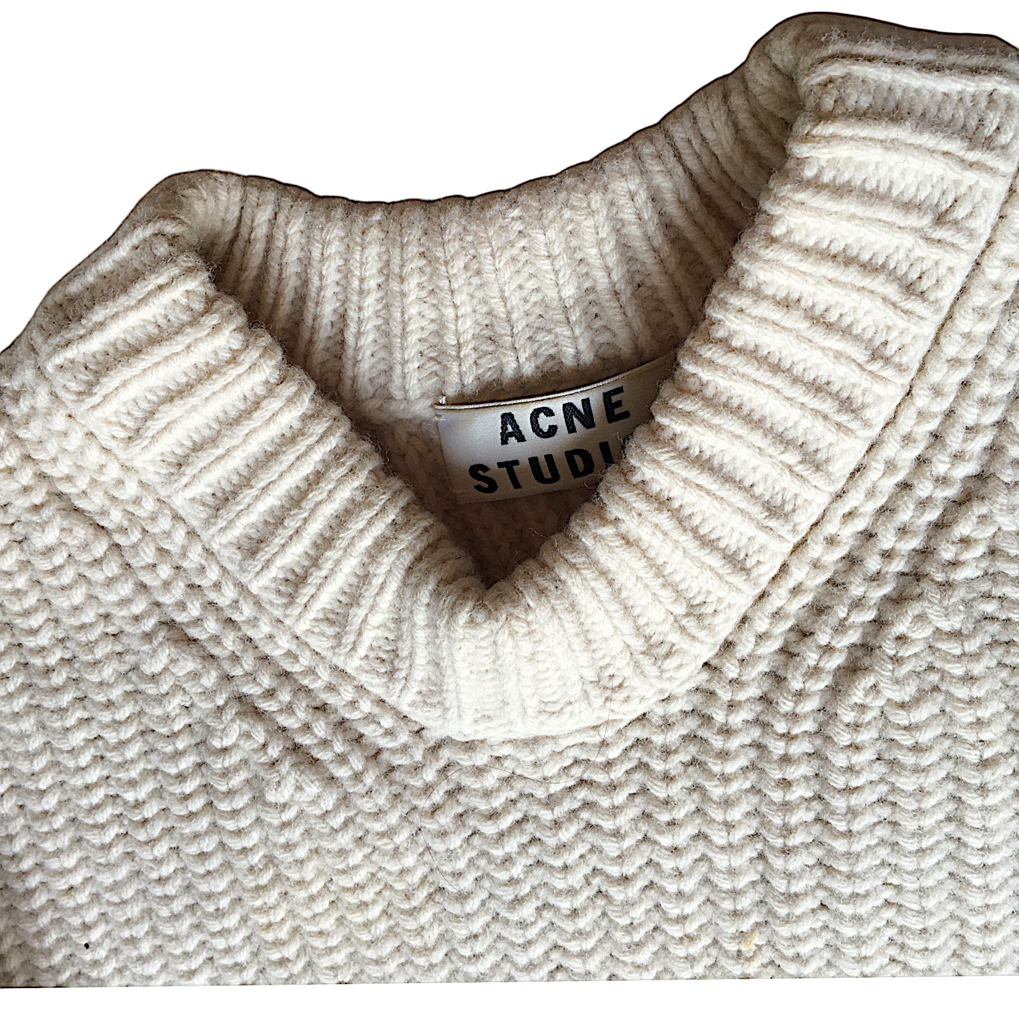 Acne Studios Acne Studios Miles - Cream Wool Chunky Knit Sweater 2013 Size XS / US 0-2 / IT 36-38 - 4 Thumbnail