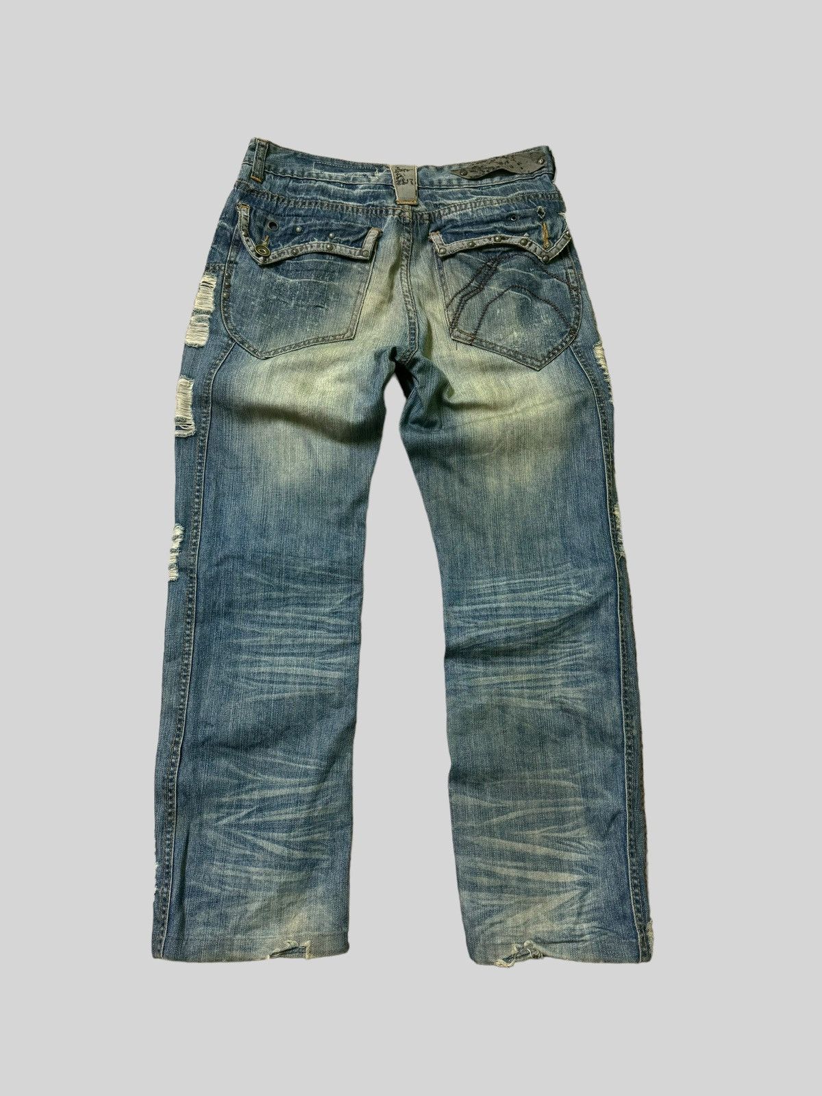 If Six Was Nine Balenciaga Style AVH JEANS Studs Distressed Denim Jeans Size US 32 / EU 48 - 2 Thumbnail