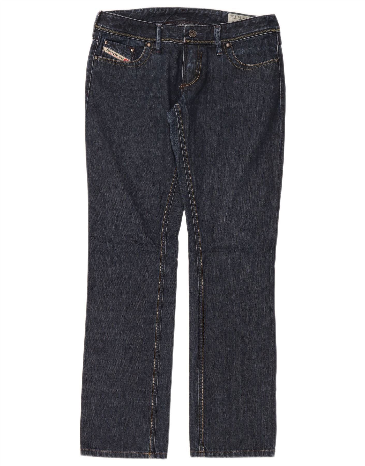 Diesel Womens Lowky Straight Jeans W29 L30 Navy Blue Cotton Size 42" / US 20 - 1 Thumbnail