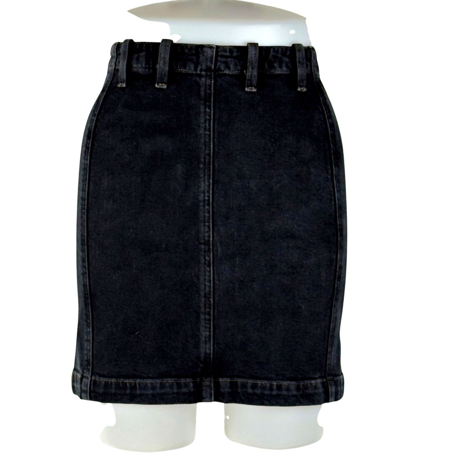 Agolde Agolde Siouxise Zip Back Asphalt Black Denim Mini Skirt NWT Size 24" / US 00 / IT 34 - 2 Thumbnail