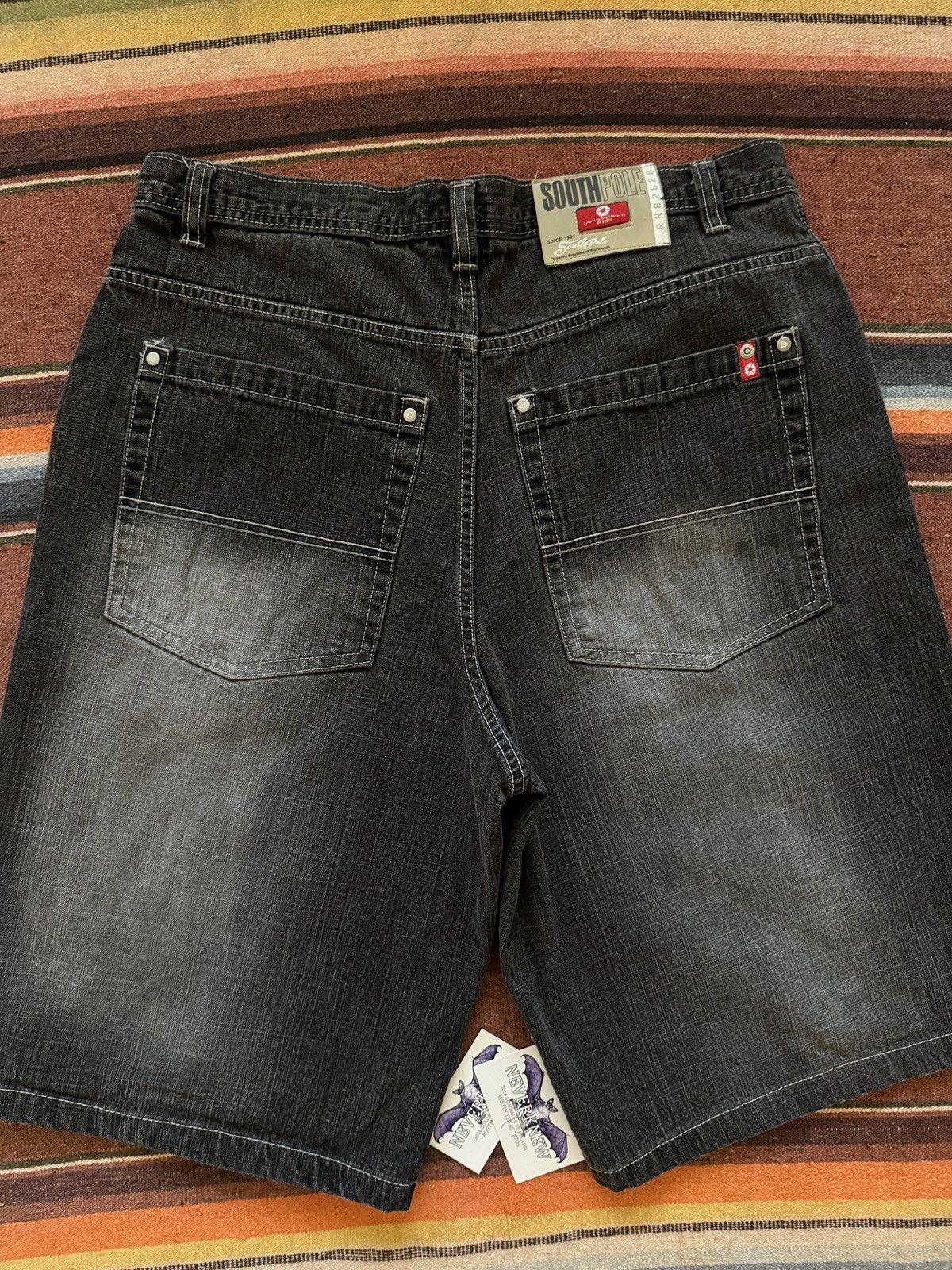 Southpole Y2k Black South Pole Red Tab Denim Jorts Size US 38 / EU 54 - 2 Thumbnail