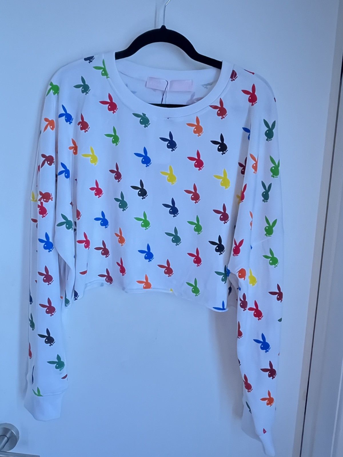 Playboy Playboy x Missguided Monogram Print Cropped Sweatshirt 12 Size XL / US 12-14 / IT 48-50 - 1 Thumbnail