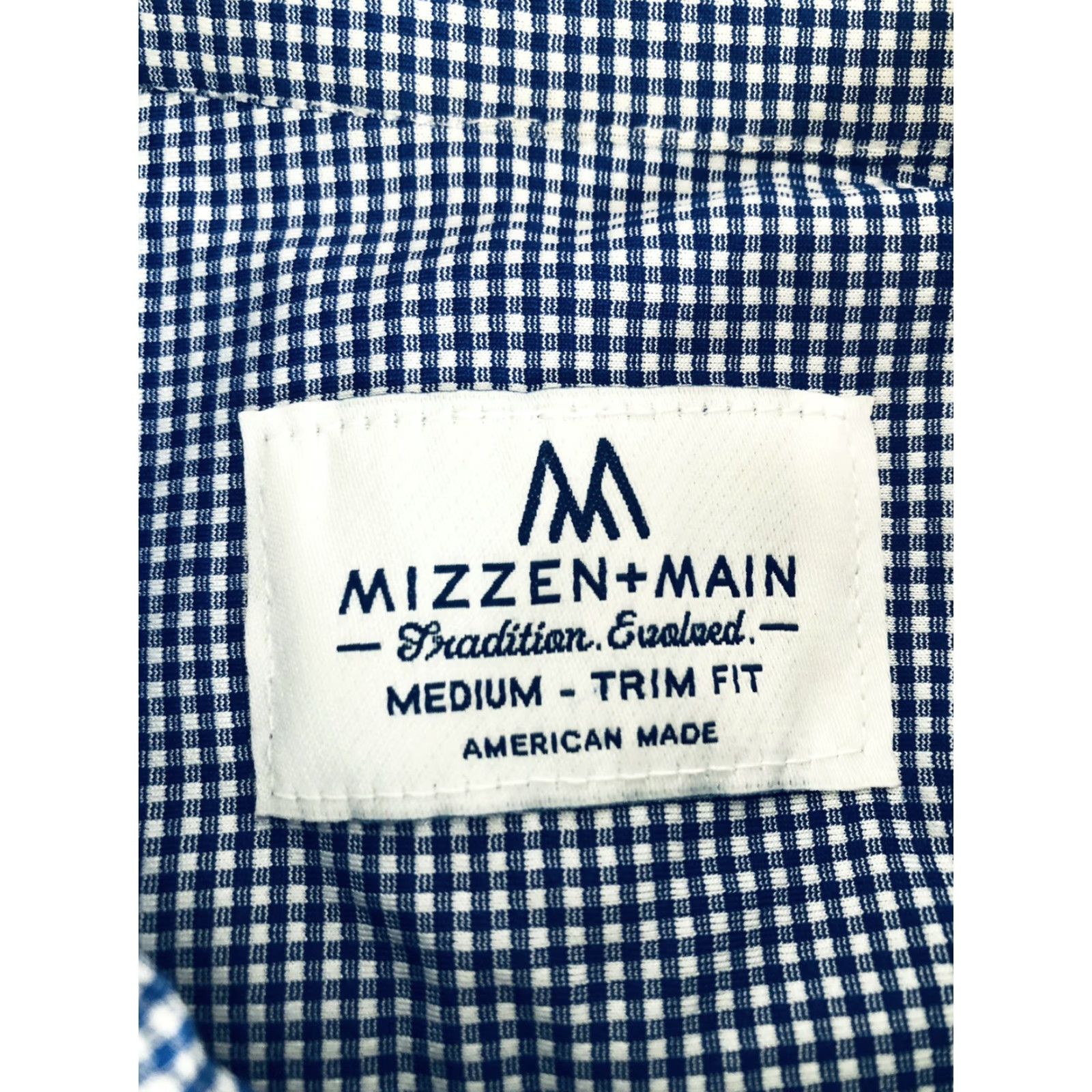 Mizzen+Main MIZZEN+MAIN Shirt Men M Blue Plaid Button-Up Long Sleeve Trim Fit Medium Modern Size US M / EU 48-50 / 2 - 5 Thumbnail