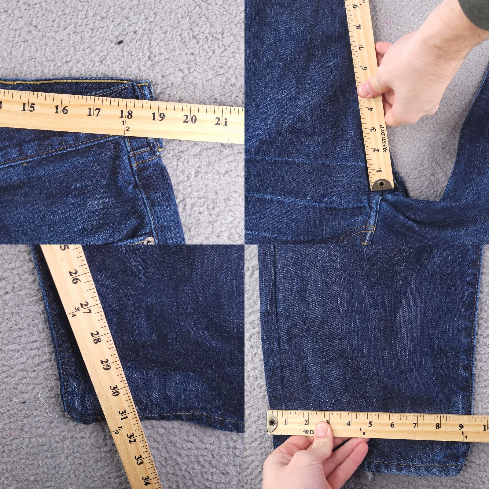 Levi's Levi's Jeans Mens Regular 38x31 Blue Dark Cotton Denim Button Fly Jeans Men 38 31 Blue Dark Cotton Regular Straight Mens Size US 38 / EU 54 - 8 Thumbnail