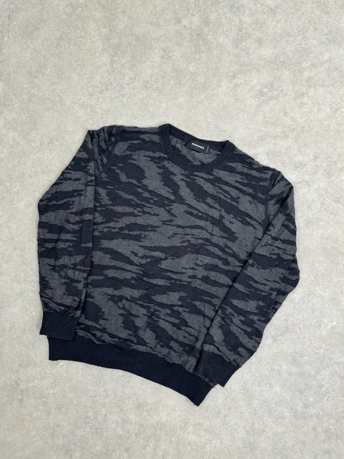 Dsquared2 SS2015 Dsquared2 Camo Irregular Black & Grey Sweater Size US S / EU 44-46 / 1 - 4 Thumbnail