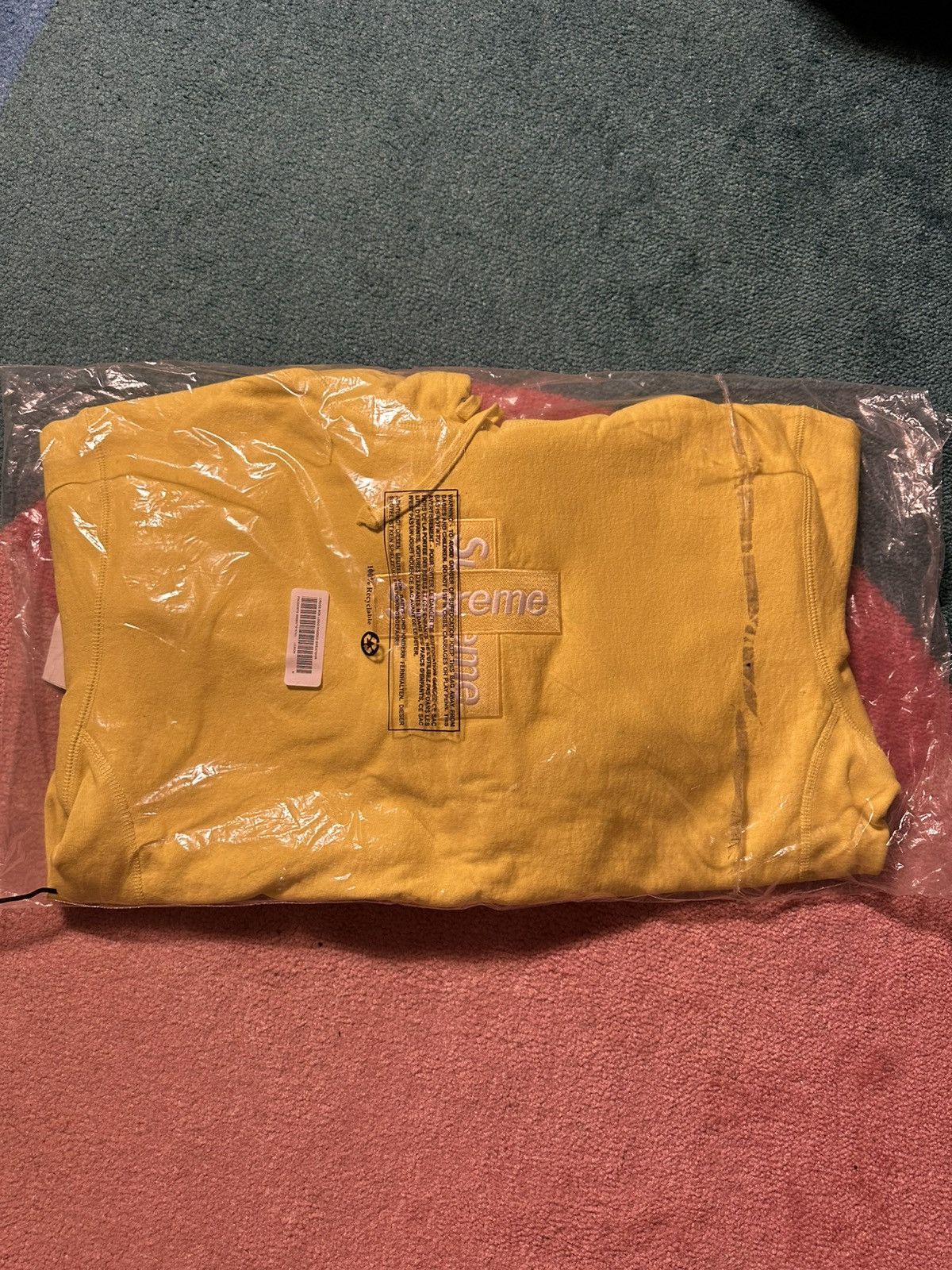 Supreme Supreme Cross Box Logo Hooded Sweatshirt Lemon Size US M / EU 48-50 / 2 - 1 Thumbnail
