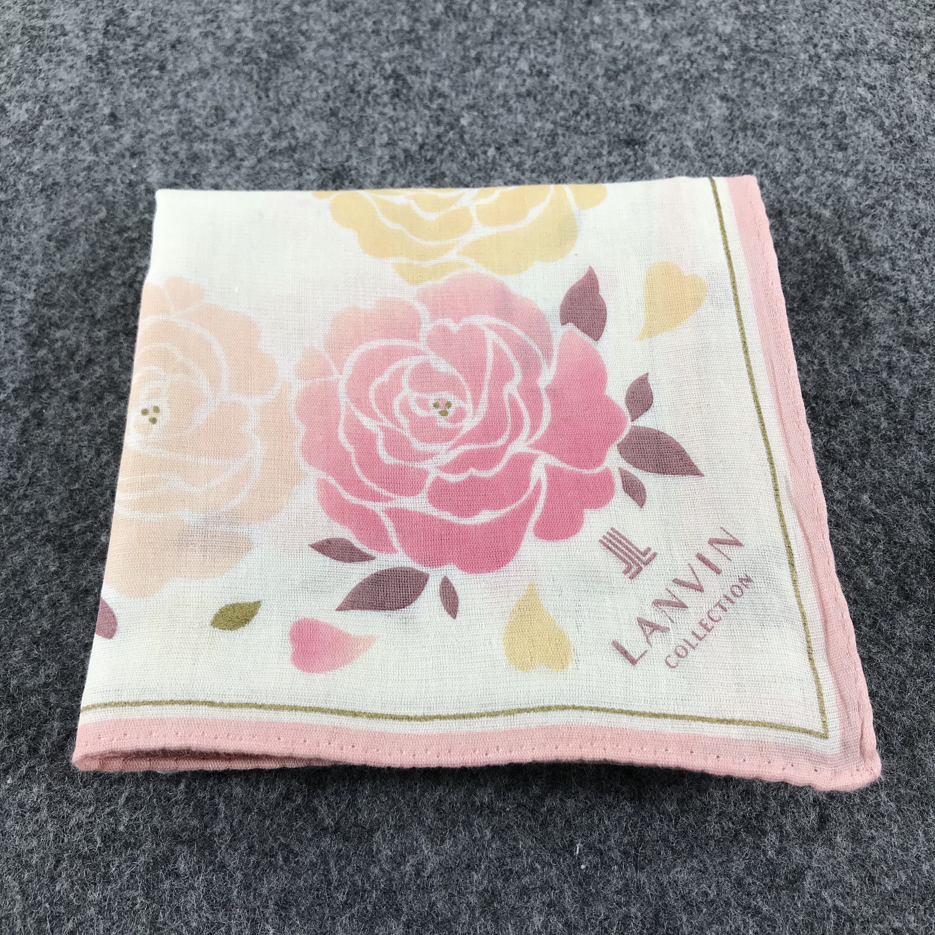 Lanvin × Vintage Lanvin Floral Handkerchief Neckerchief Bandana H263 Size ONE SIZE - 7 Thumbnail