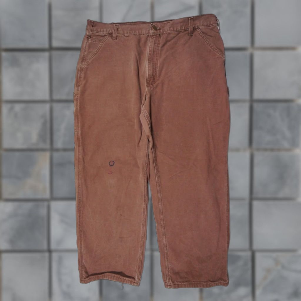 Carhartt Carhartt Brown Canvas Carpenter Pants Mens 40x29 Utility Straight Leg Workwear Size US 40 / EU 56 - 1 Thumbnail
