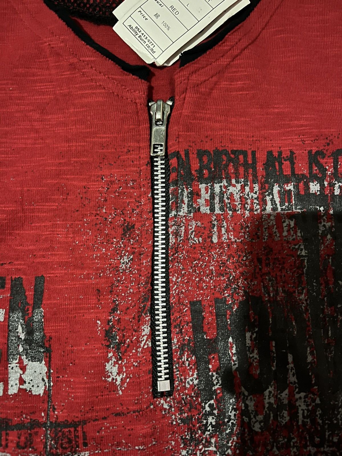 Japanese Brand × Vintage Vintage Dangerous Warning Design Punk Poem And Chains LS Size US L / EU 52-54 / 3 - 5 Thumbnail