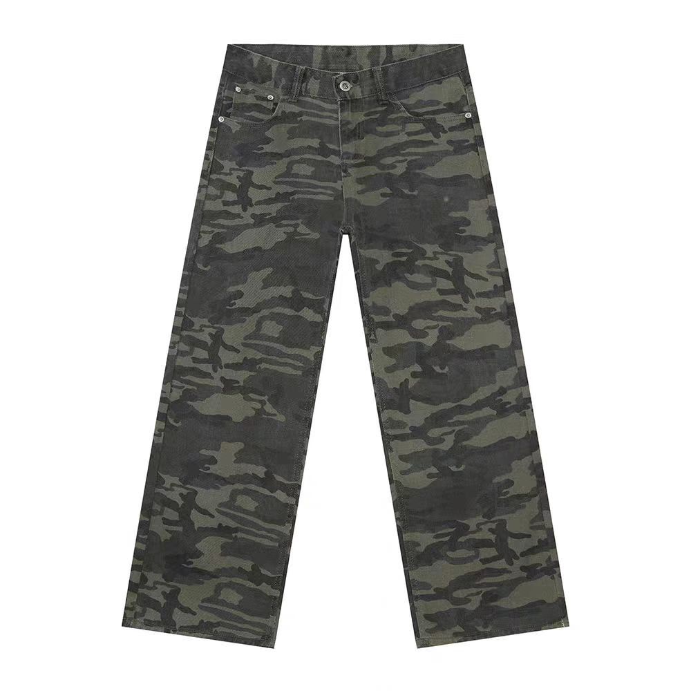 Japanese Brand × Jean Straight leg vintage camo baggy wash jeans Size US 30 / EU 46 - 4 Thumbnail