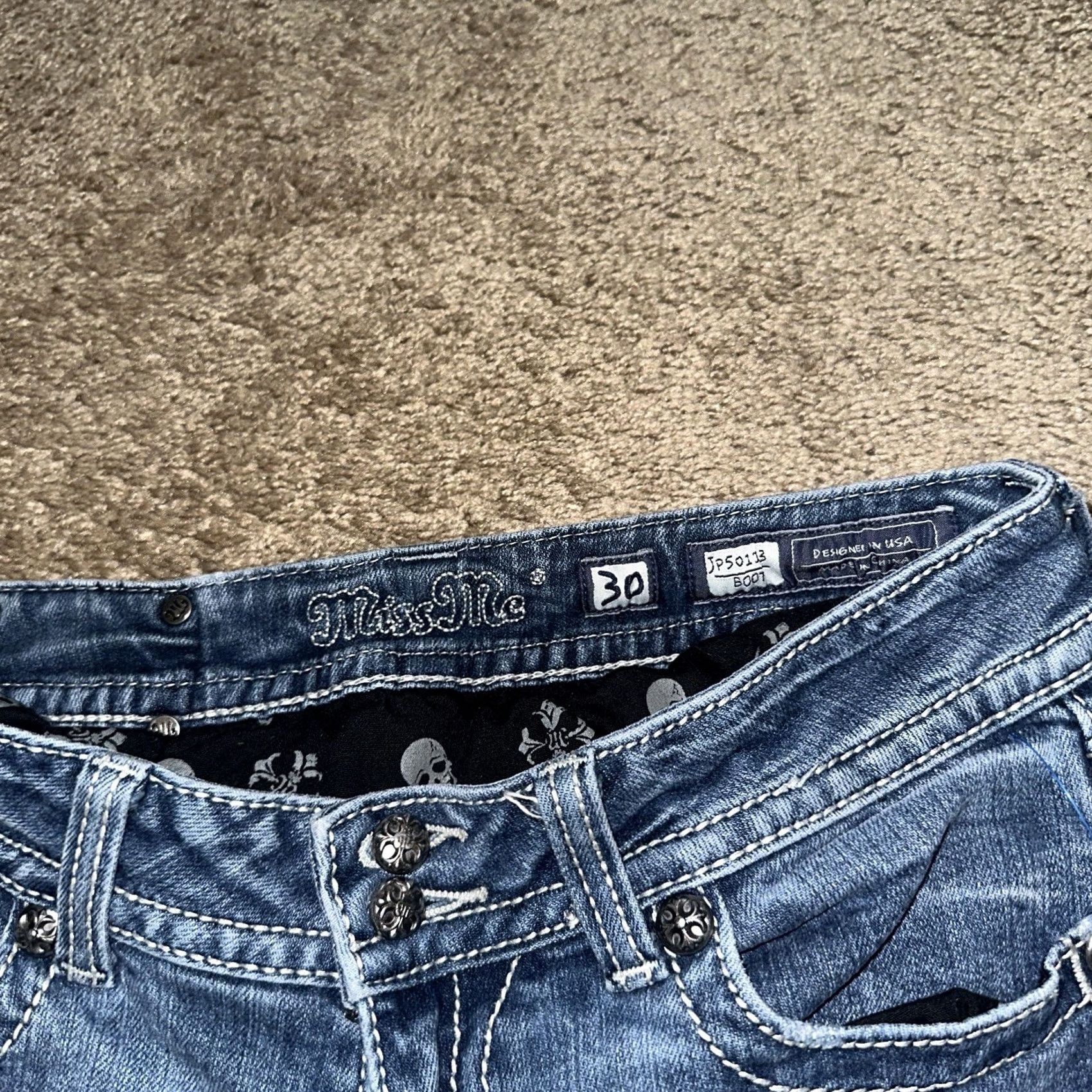 Miss Me VINTAGE Miss Me Jeans 30x32 Bootcut Denim Blue Miss Me Jeans Bootcut Jeans Womens 30x32 Grunge Rhinestone Cowboy 2000s Size 30" / US 8 / IT 44 - 2 Thumbnail