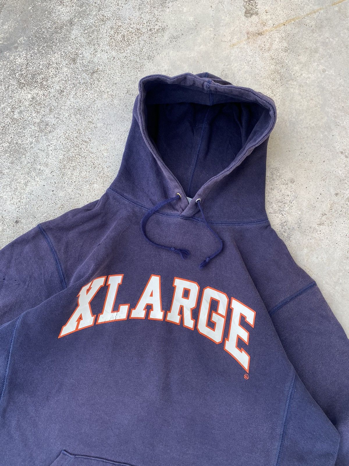 Japanese Brand × Xlarge Sun Faded Vintage Y2K Xlarge University Pull Over Hoodie Size US XL / EU 56 / 4 - 2 Thumbnail