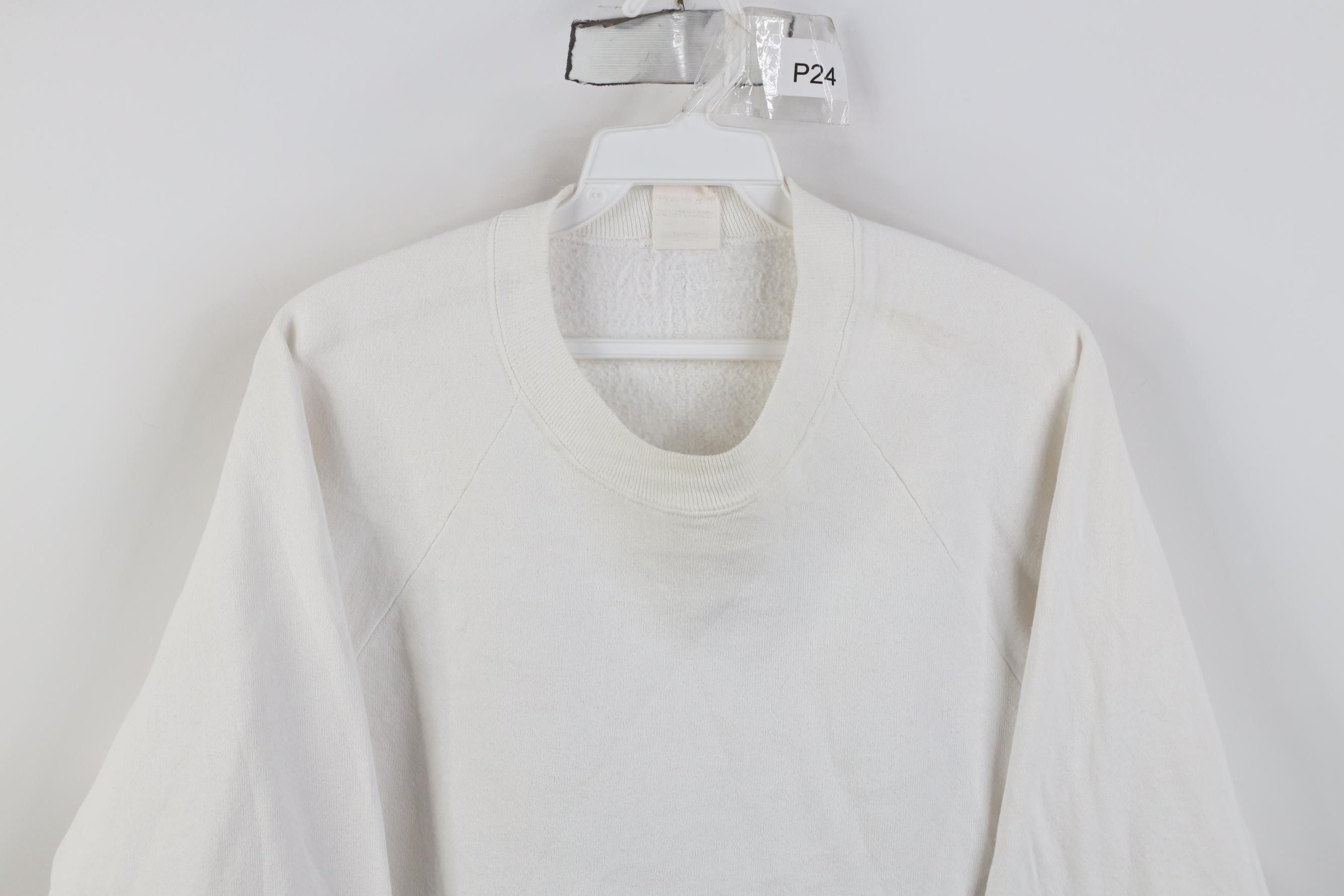 Vintage Vintage 80s 90s Streetwear Blank Raglan Sweatshirt White USA Size M / US 6-8 / IT 42-44 - 2 Thumbnail