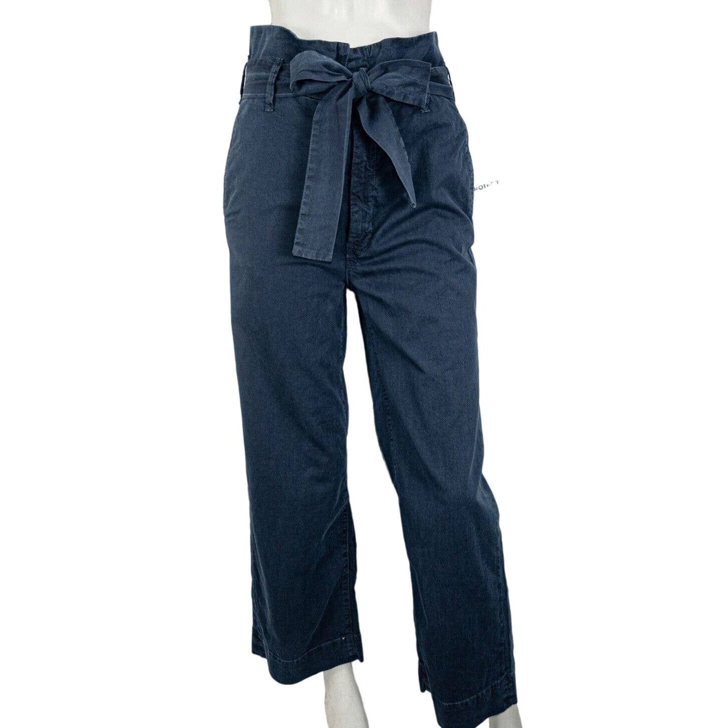 MOTHER MOTHER Denim Paperbag Greaser Ankle Pants Navy Blue Sz 25 Size 25" / US 0 / IT 36 - 2 Thumbnail