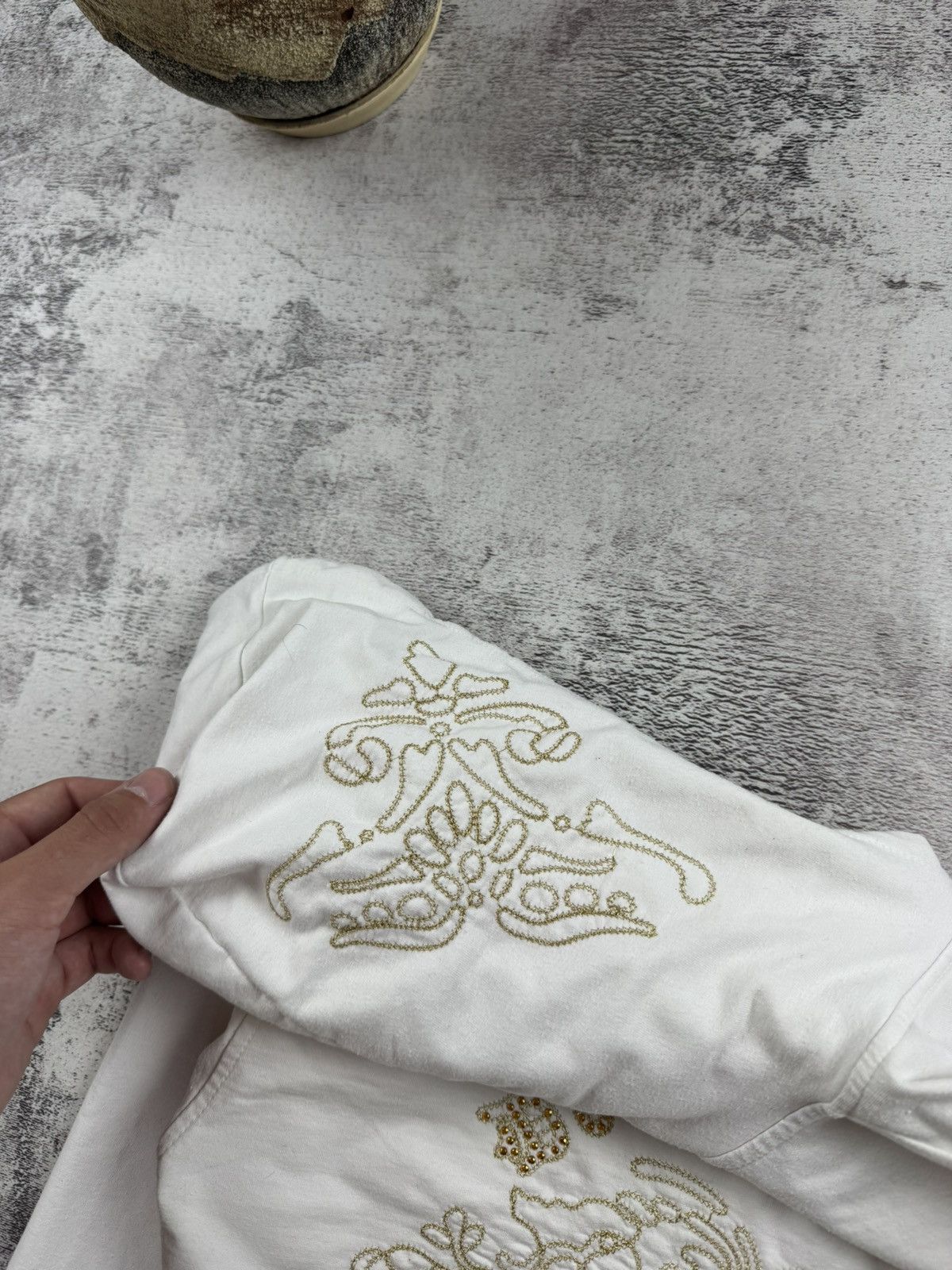 Vintage Dolce Gabbana Women’s XL Vintage D&G 90s White Y2K Zip Hoodie Pullover Size XL / US 12-14 / IT 48-50 - 7 Thumbnail