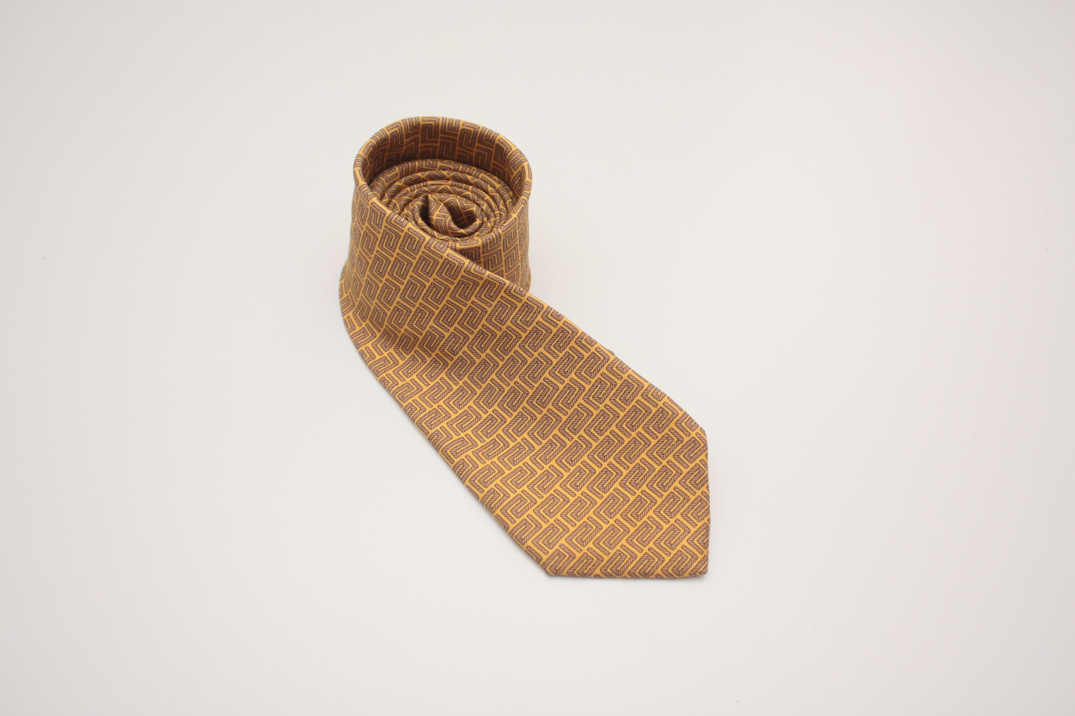 Versace Versace Yellow Silk Tie Made In Italy Size ONE SIZE - 5 Thumbnail