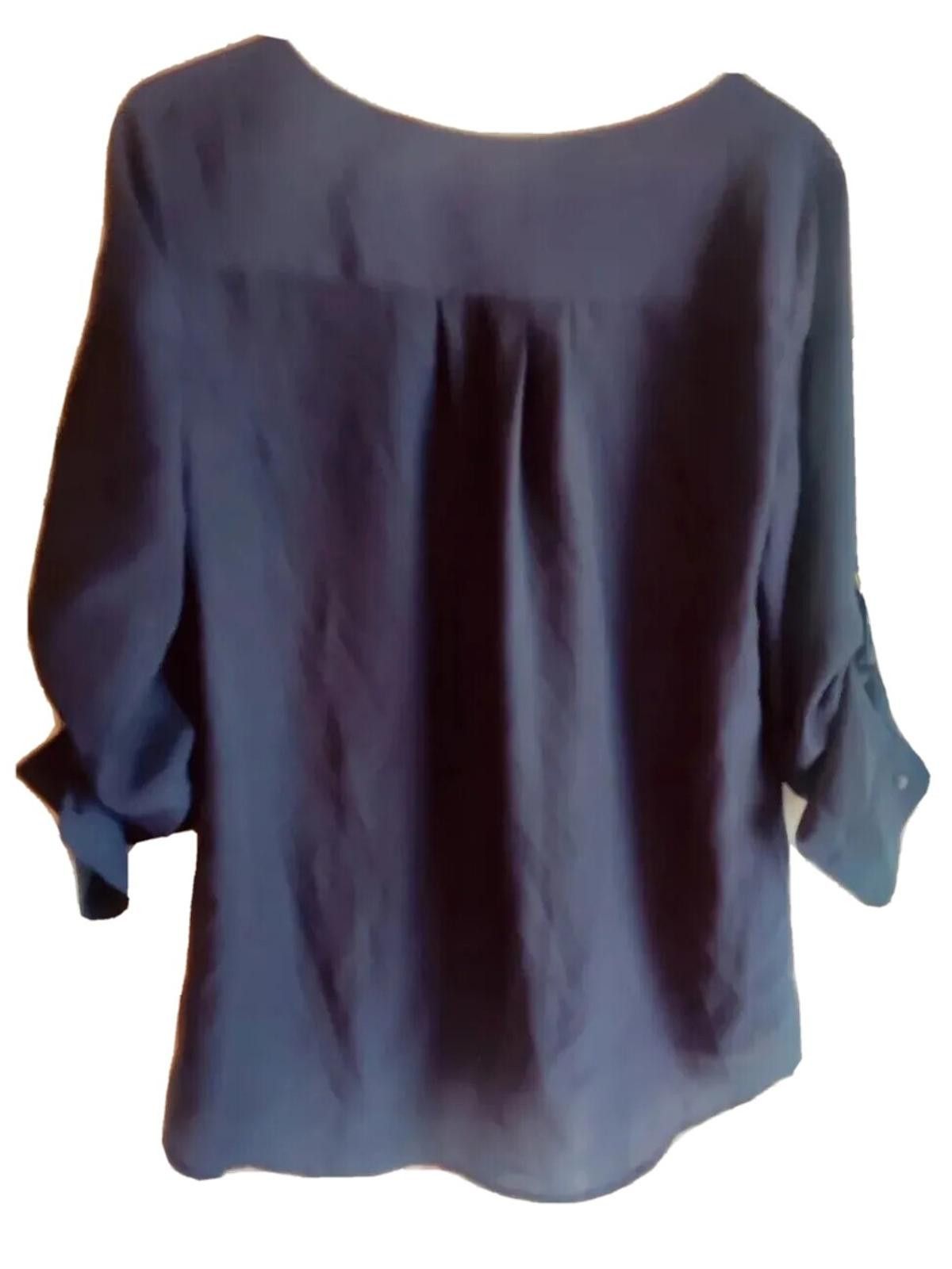 Other Anne Klein size Size XS Navy Blue Shirt Top Blouse Business Size XS / US 0-2 / IT 36-38 - 3 Thumbnail