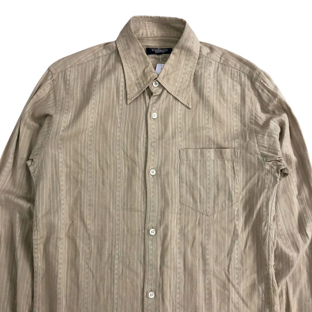 Japanese Brand × Tornado Mart × Vintage Vintage Tornado Mart Classic Stripe Button Up Shirt Size US M / EU 48-50 / 2 - 2 Thumbnail