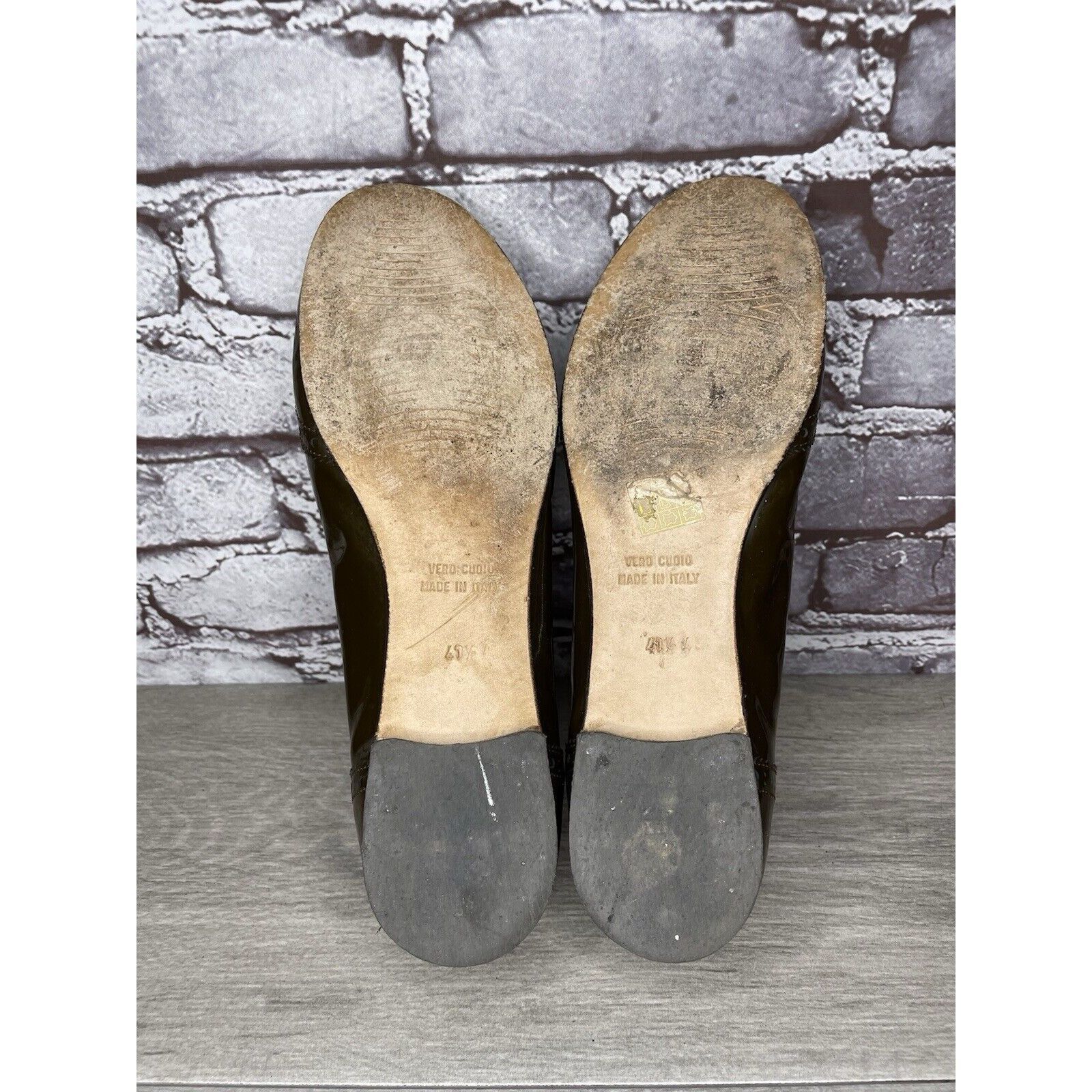 Toscano Calzoleria Toscana Brown Patent Leather Wingtip Ballet Flats Size US 10 / IT 40 - 21 Thumbnail
