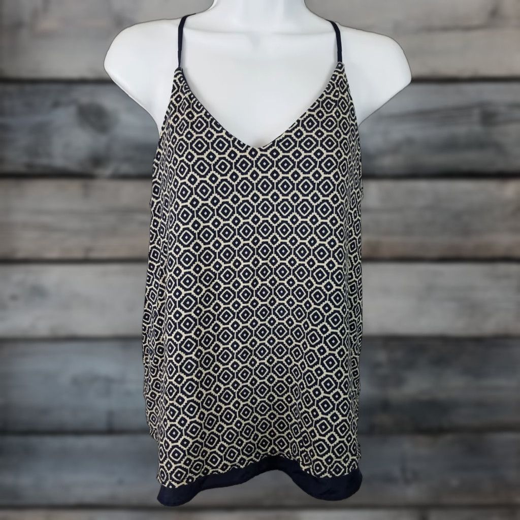 Banana Republic Banana Republic Tank Women XS Blue Geometric Pattern Rayon Blend Cami Size XS / US 0-2 / IT 36-38 - 1 Thumbnail