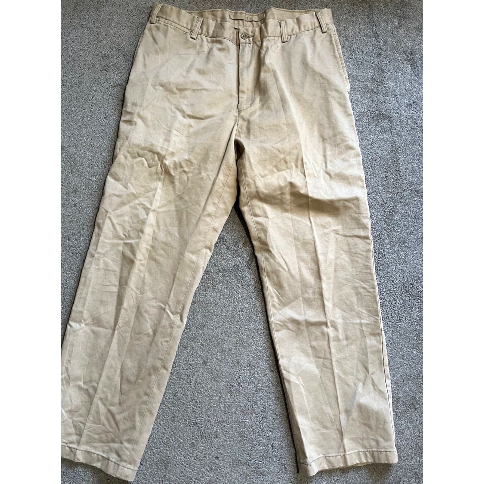 Nautica Nautica Clipper Pants Beige Men 38x32 Relaxed Fit Straight Flat Front Khaki Chino Bagged Regular Size Type XS-42? Size US 38 / EU 54 - 3 Thumbnail