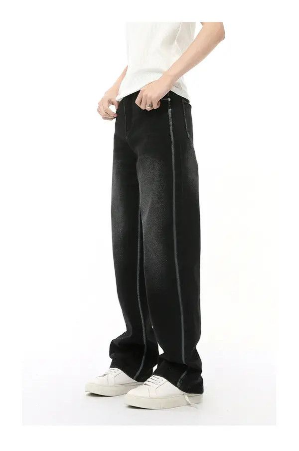 Japanese Brand Ami Vintage drape straight-leg jeans with visible stitching Size US 32 / EU 48 - 4 Thumbnail