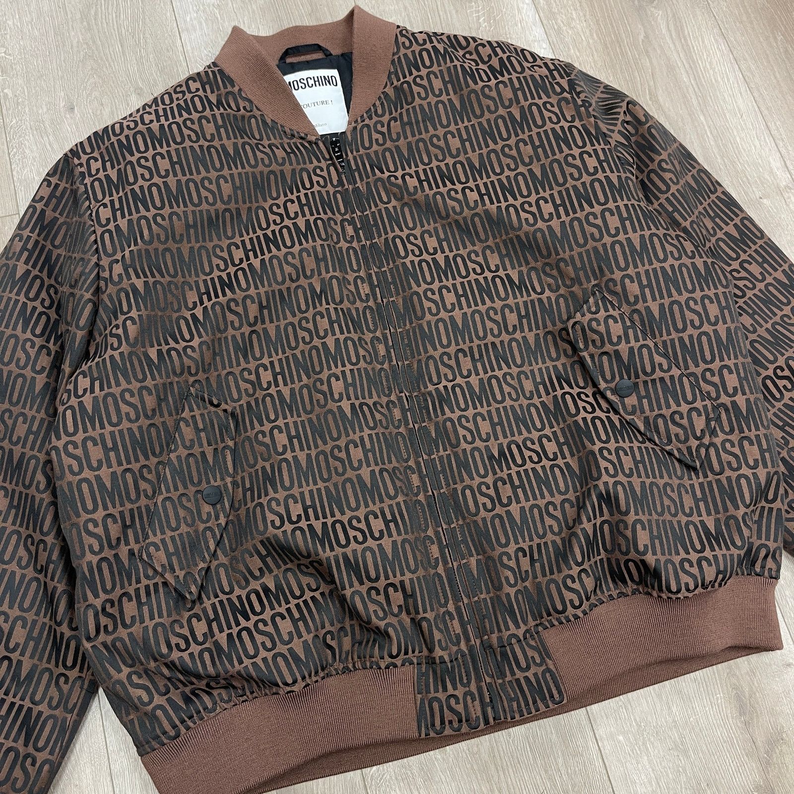 Moschino Moschino All Over Logo Jacquard Nylon Bomber Jacket size 54 Size US XXL / EU 58 / 5 - 2 Thumbnail
