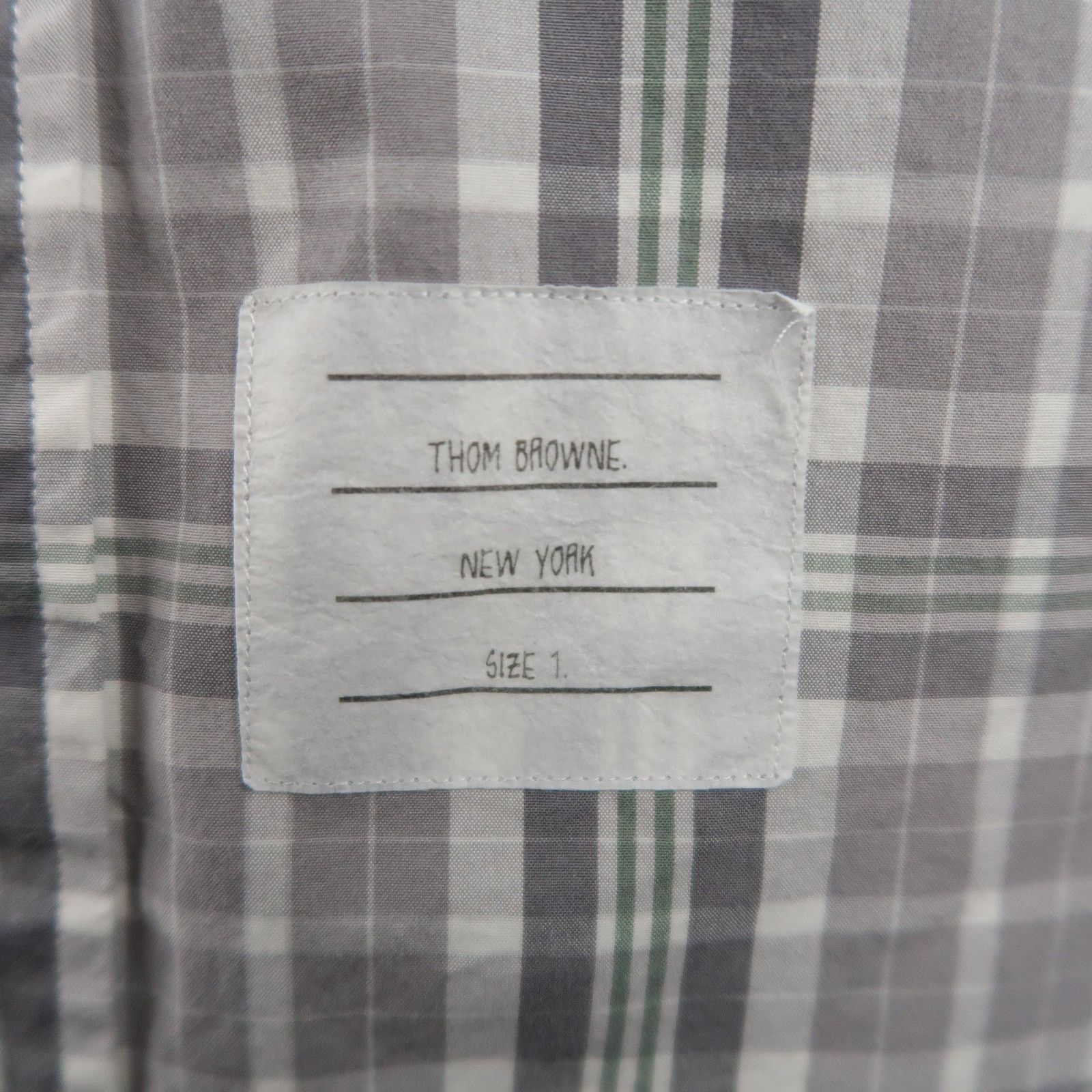 Thom Browne Size S Grey Plaid Cotton Button Down Long Sleeve Shirt Size US S / EU 44-46 / 1 - 4 Thumbnail