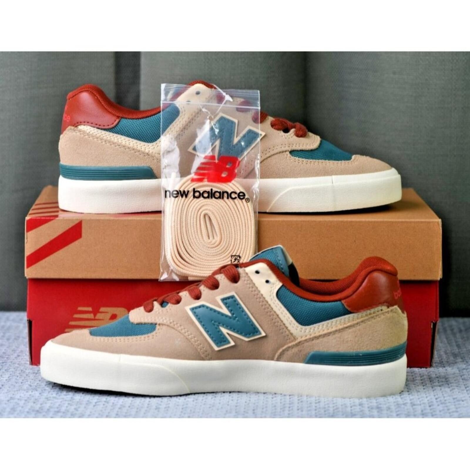 New Balance New Balance NM574VTF Vulc Unisex | Tan/Brown/Green Size US 6 / EU 39 - 1 Thumbnail