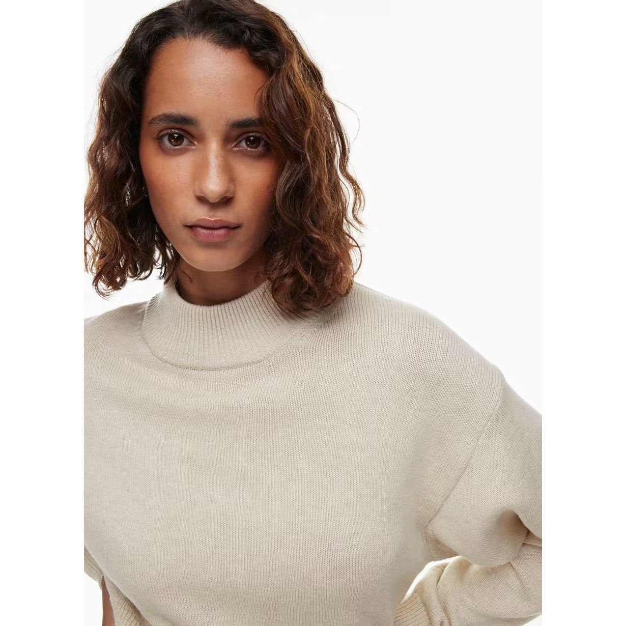 Aritzia Aritzia Wilfred Free Harper Cropped Wool Sweater Mockneck Wo Size L / US 10 / IT 46 - 4 Thumbnail