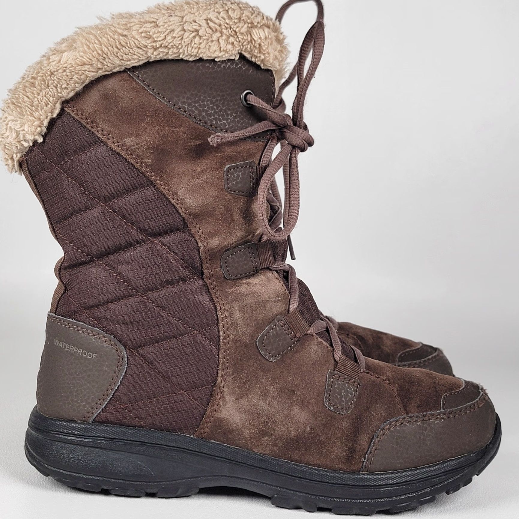 Vintage Columbia Women's Ice Maiden II Boot Size 7 Waterproof Lace Up Brown Leather Size US 7 / IT 37 - 2 Thumbnail