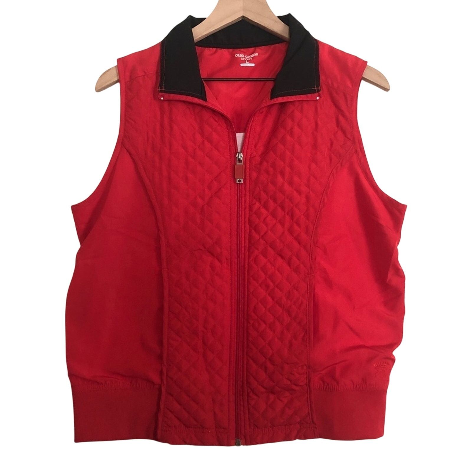 Oleg Cassini Oleg Cassini Sport Red Quilted Windbreaker Vest Jacket Size L / US 10 / IT 46 - 1 Thumbnail