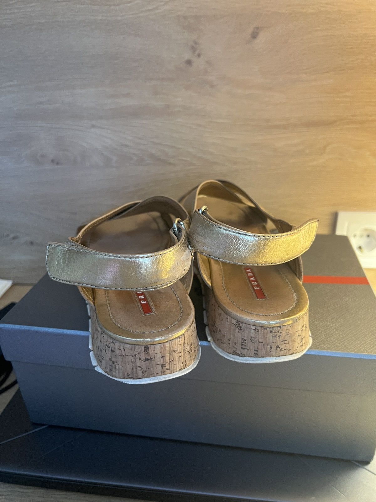 Prada Prada sandals gold shoes Size US 10.5 / IT 40.5 - 4 Thumbnail