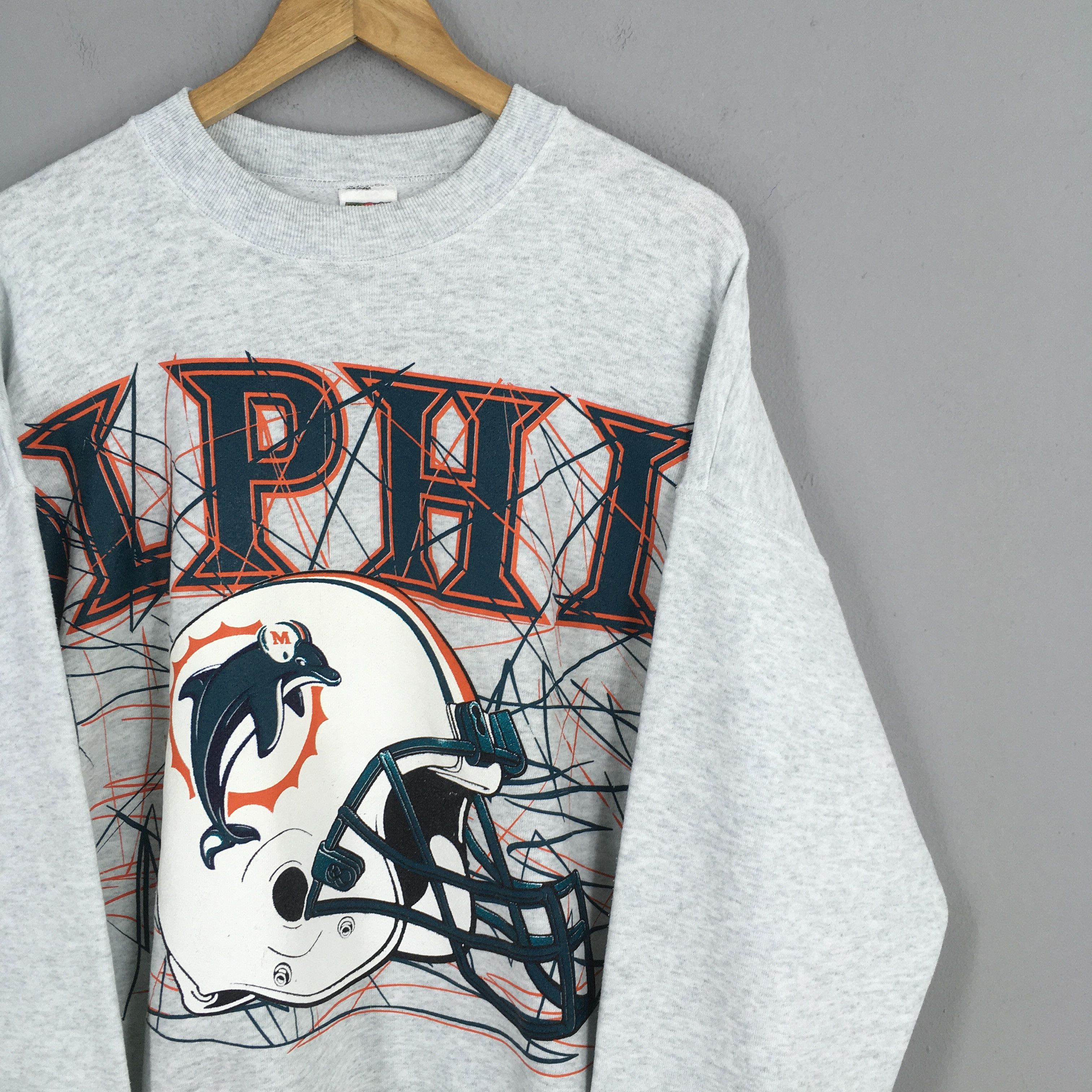 NFL Vintage Miami Dolphins NFL Gray Sweatshirt XLarge Size US XL / EU 56 / 4 - 2 Thumbnail