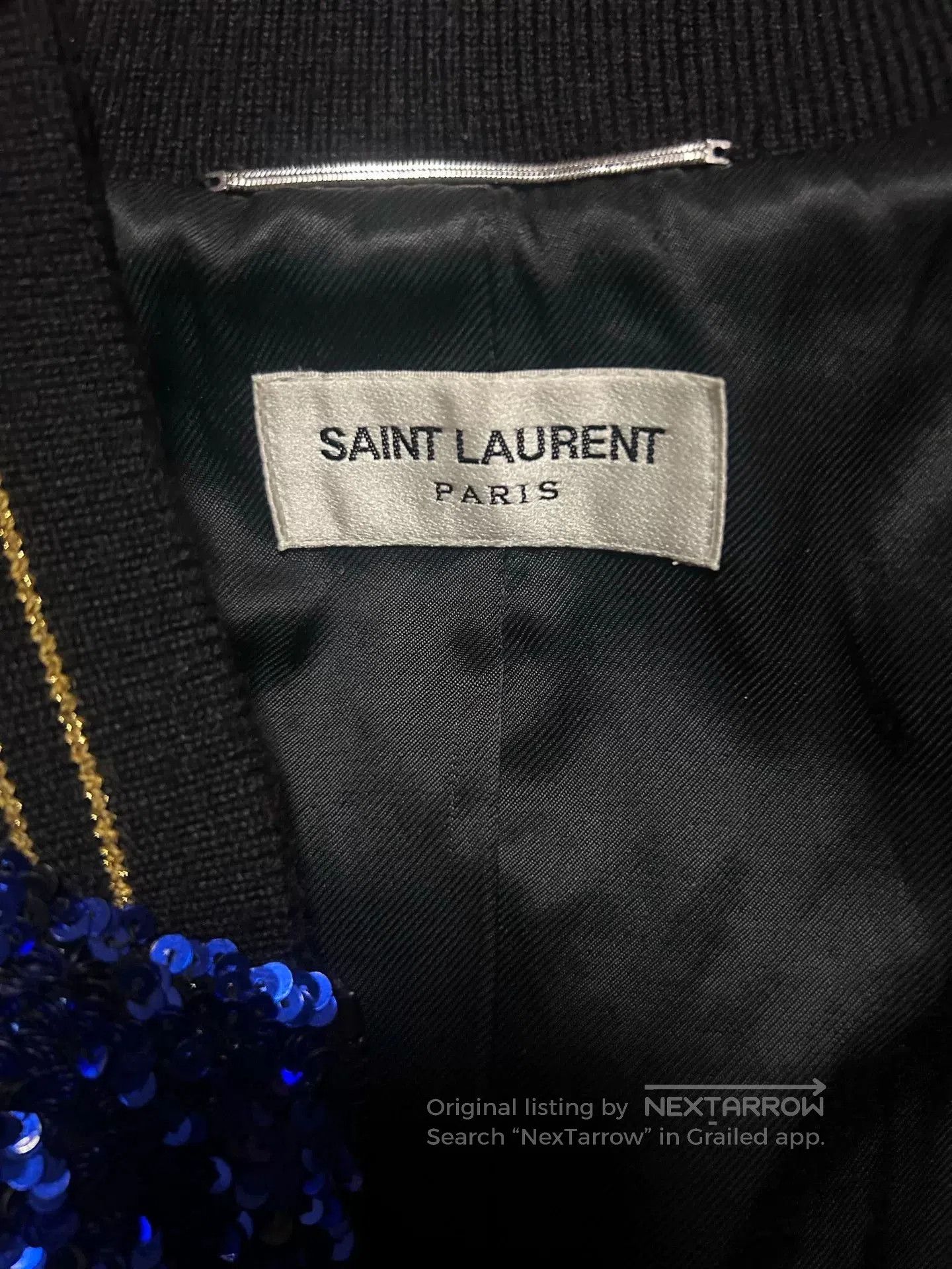 Saint Laurent Paris Saint Laurent Black Blue Gradient Jacket. Size US M / EU 48-50 / 2 - 5 Thumbnail
