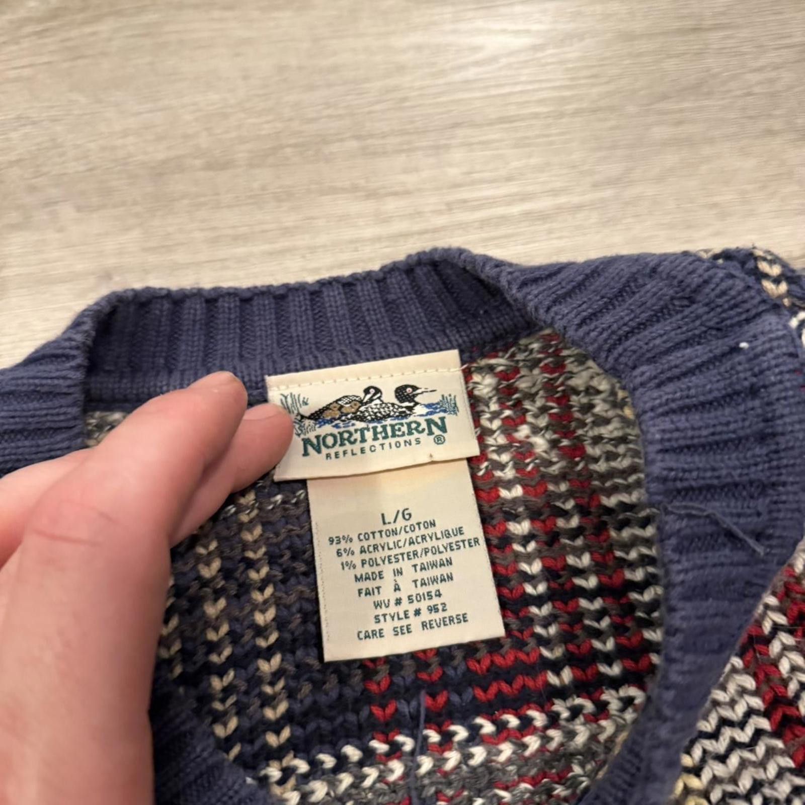 Northern Reflections Vintage northern reflections square pattern knit sweater 90s Size US M / EU 48-50 / 2 - 6 Thumbnail