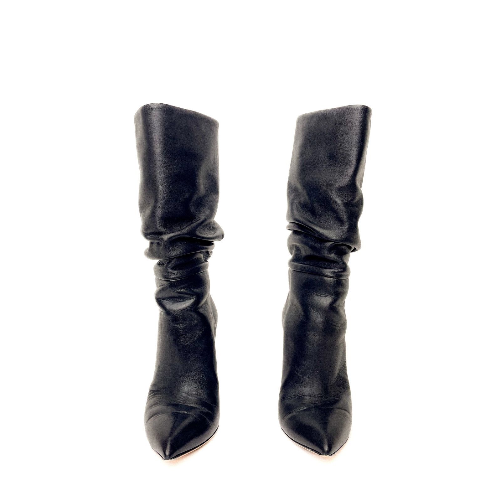 Paris Texas Black Leather Slouchy High Heel Boots Size US 8.5 / IT 38.5 - 2 Thumbnail