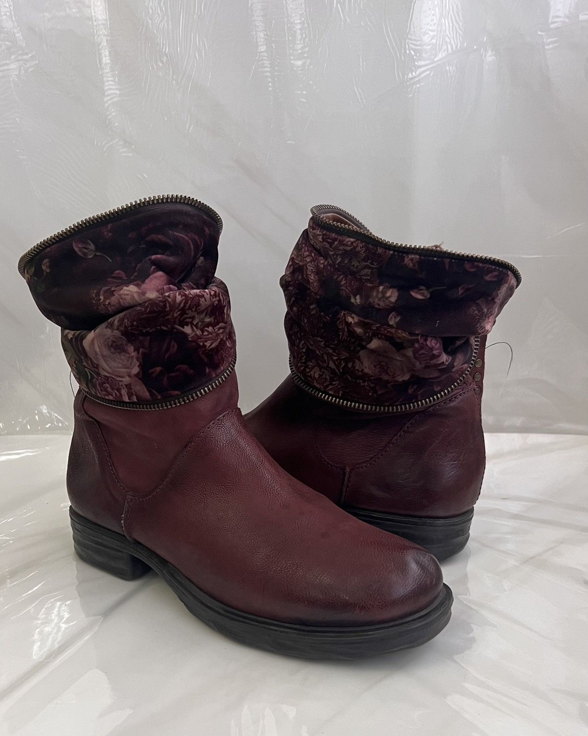 A.S.98 As 98 Airstep Zipper Boho Biker Red distressed boot Size US 8 / IT 38 - 13 Thumbnail