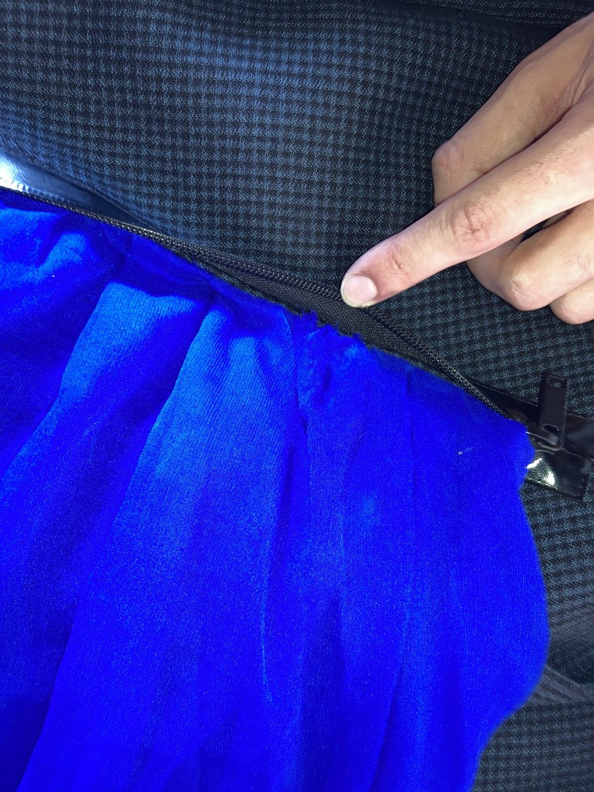 Raf Simons SS19 RUNWAY SCARF OVERSIZED SINGLE BREASTED BLACK/BLUE Size US M / EU 48-50 / 2 - 14 Thumbnail