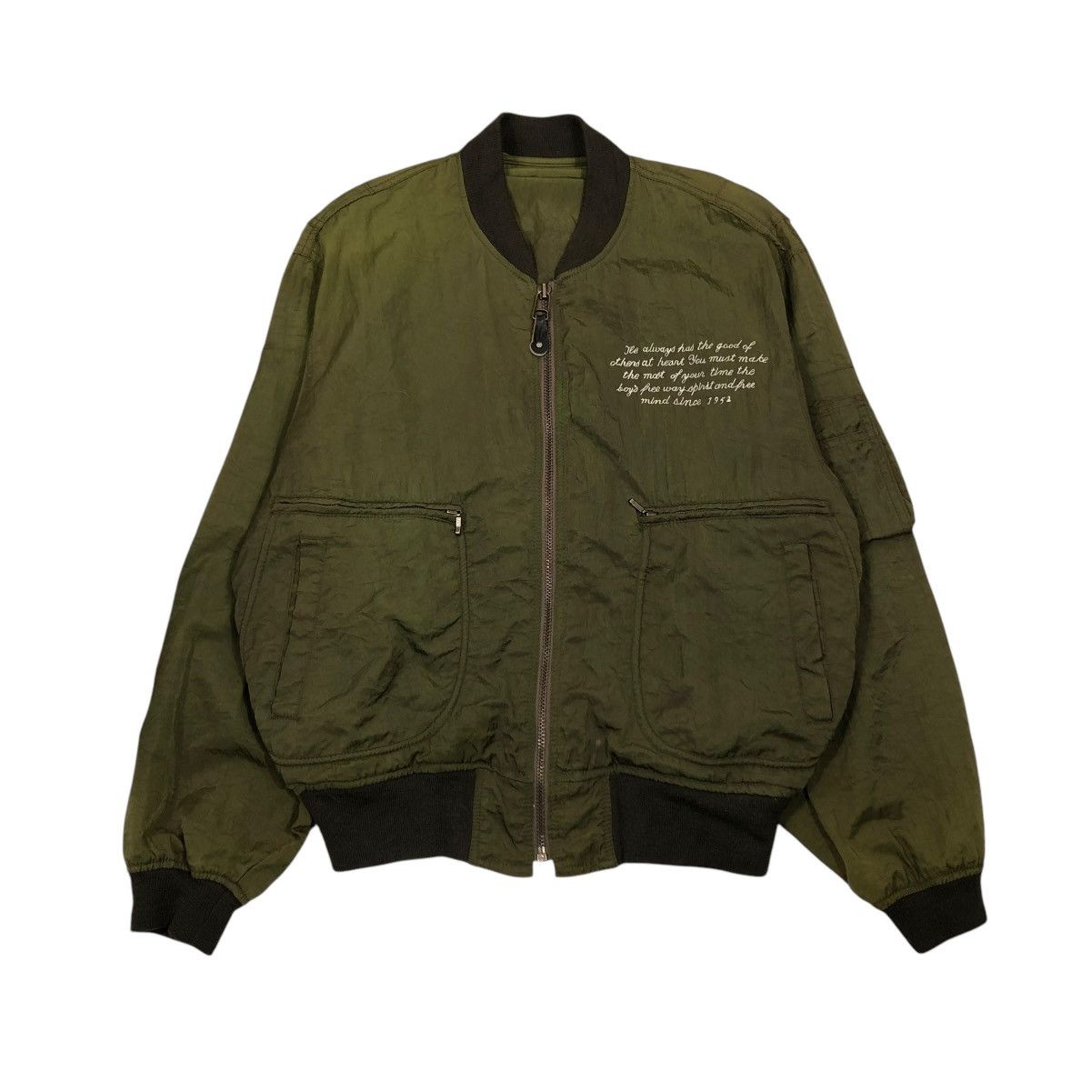 Japanese Brand 🔥VINTAGE BOMBER JACKET PARACHUTE DESIGN ISSEY MIYAKE Size US L / EU 52-54 / 3 - 2 Thumbnail