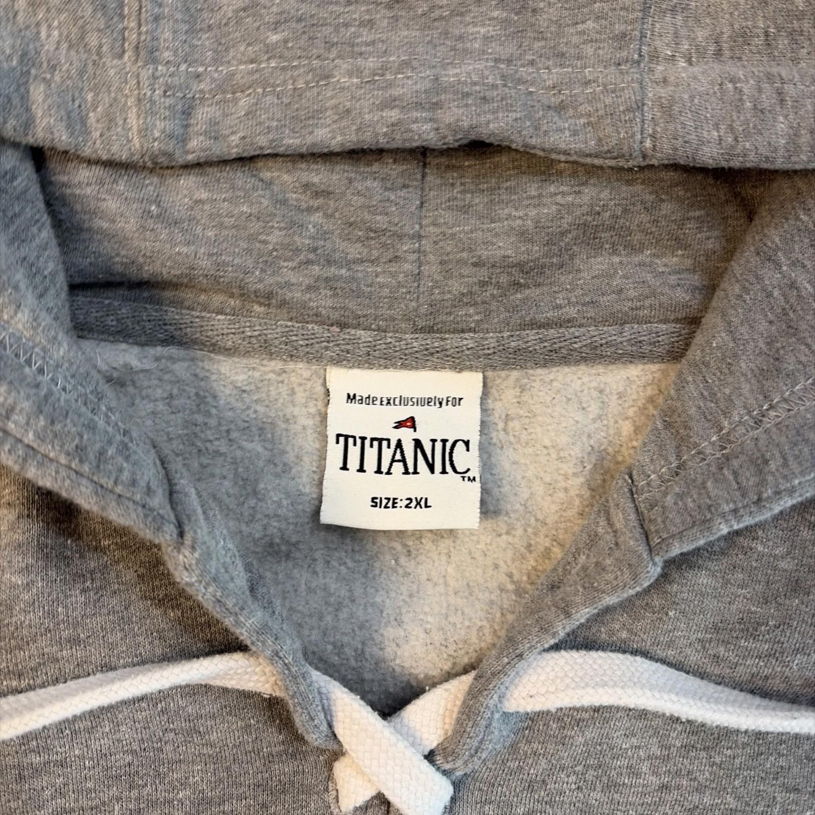 The Unbranded Brand VTG grey hoodie "Titanic" with an anchor graphic 2XL Size US XXL / EU 58 / 5 - 2 Thumbnail