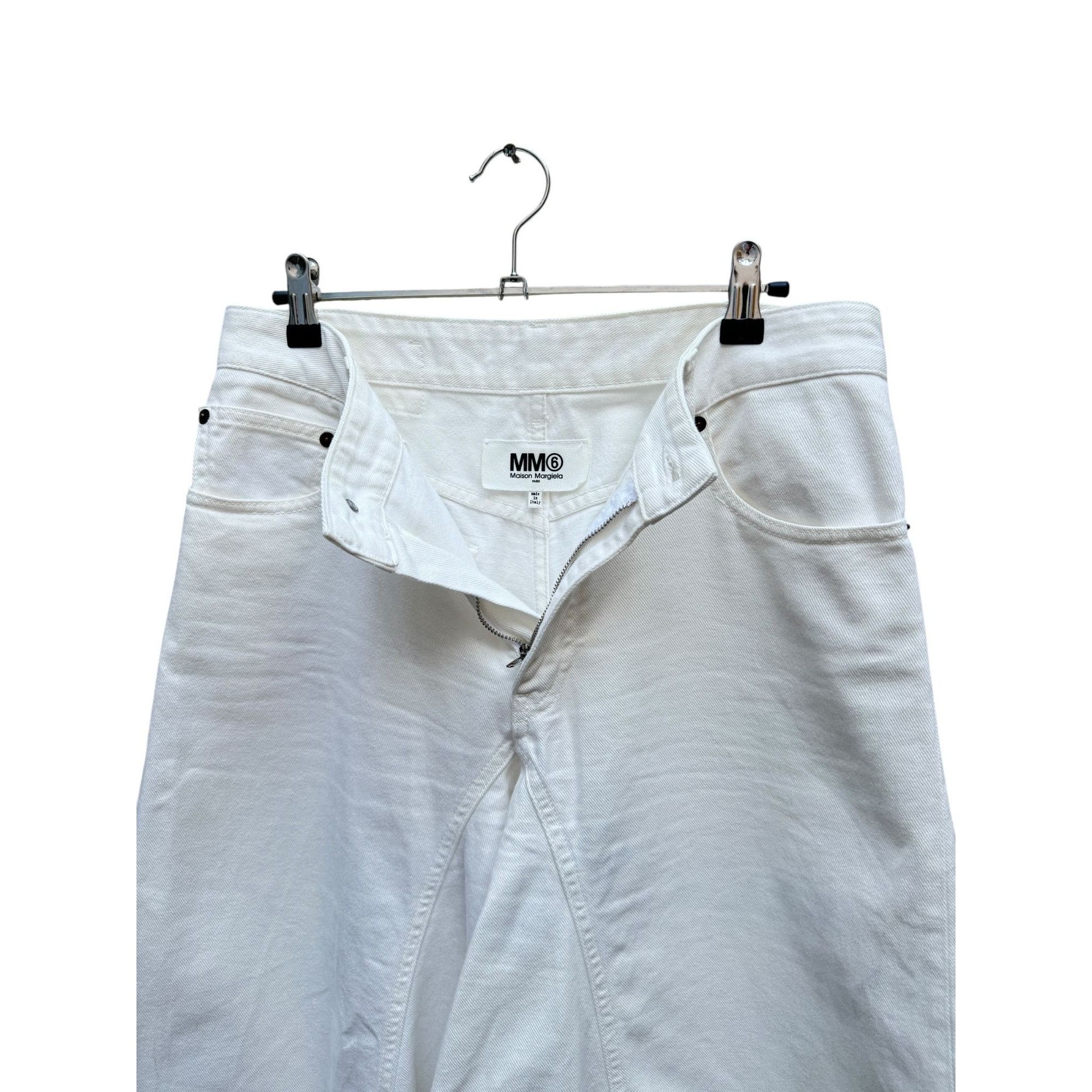 Maison Margiela White Denim Wide Leg Jeans Size 28" / US 6 / IT 42 - 2 Thumbnail