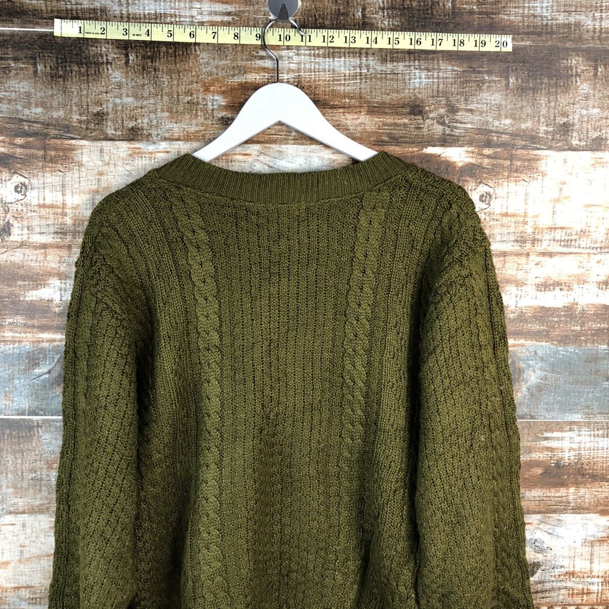 Japanese Brand Pelejutienu Green Patterned Cardigans #A2496 Size M / US 6-8 / IT 42-44 - 13 Thumbnail