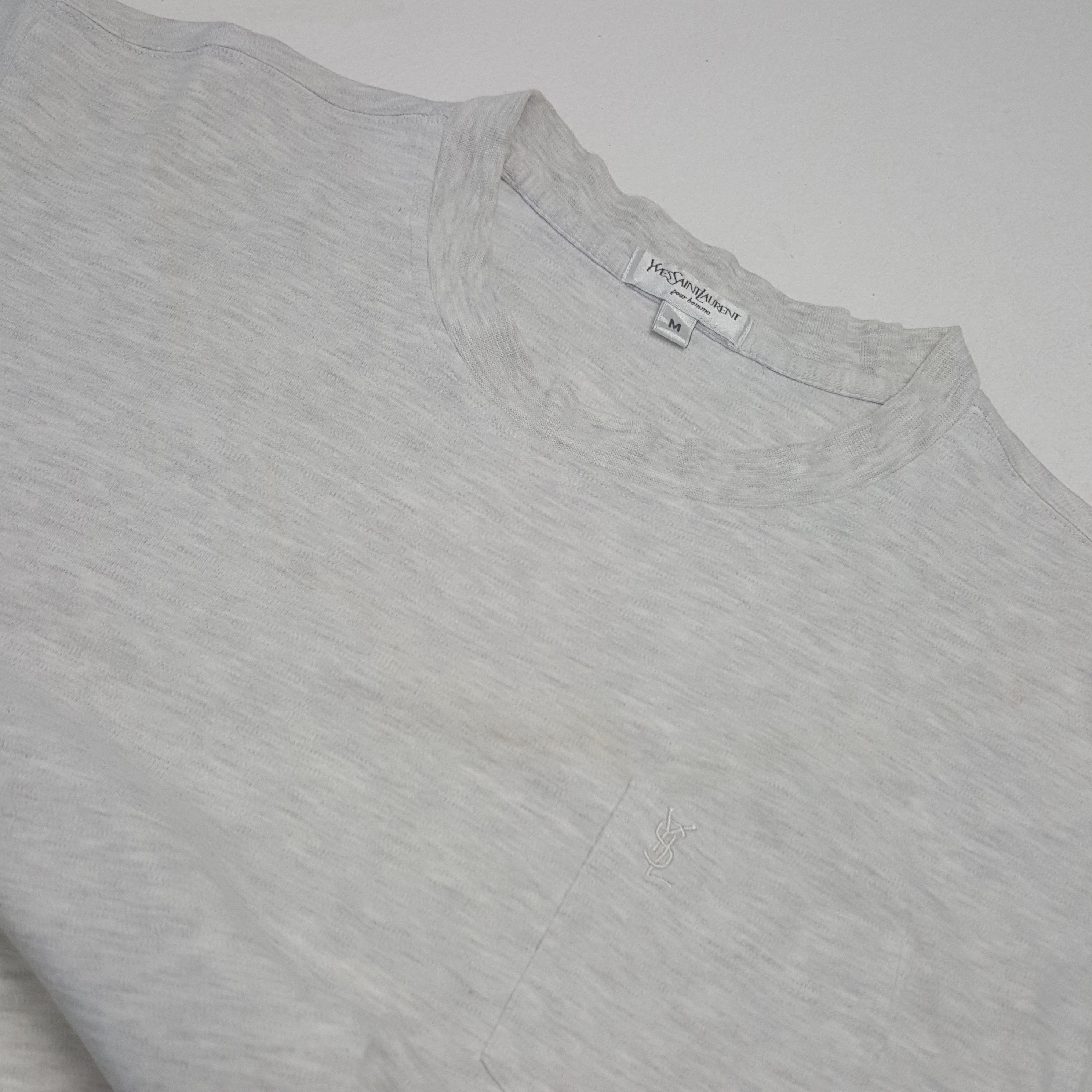 Vintage × Yves Saint Laurent Vintage Yves Saint Laurent Small Embroidery Logo Tshirt Size US L / EU 52-54 / 3 - 12 Thumbnail