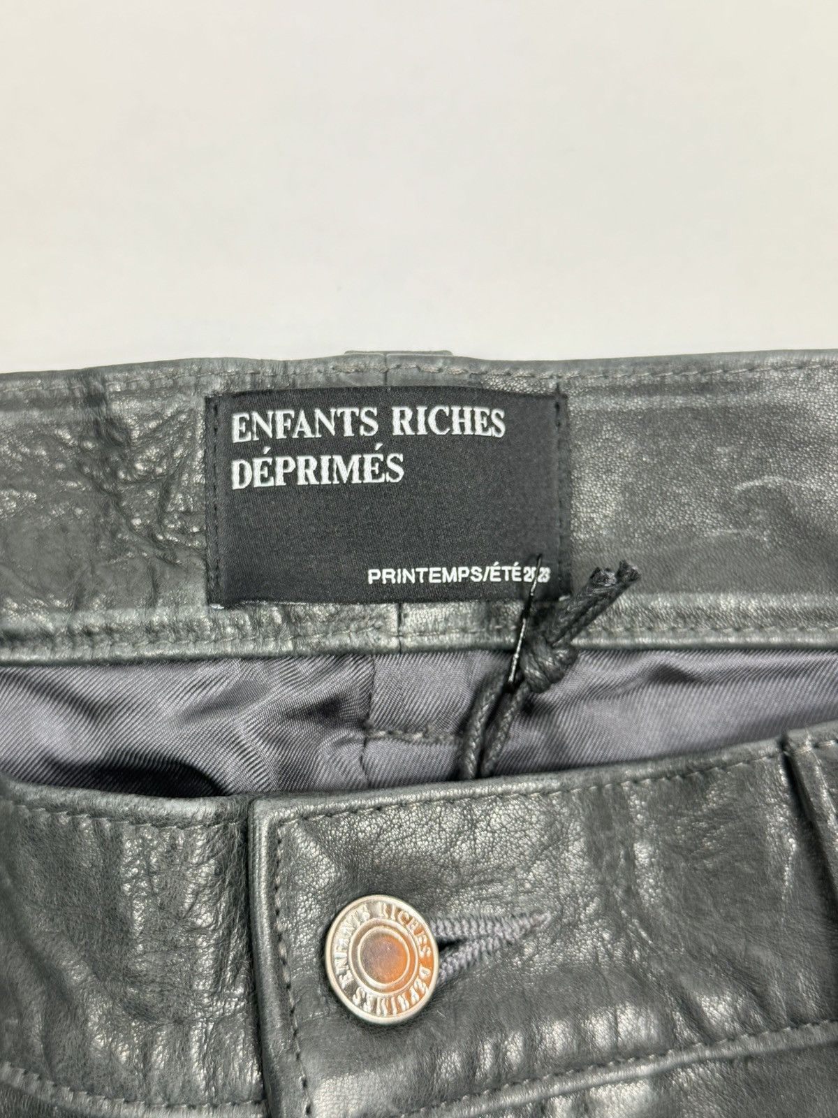 Enfants Riches Deprimes SOFT LEATHER SLIM FIT PANELLED TROUSERS Size US 34 / EU 50 - 8 Thumbnail