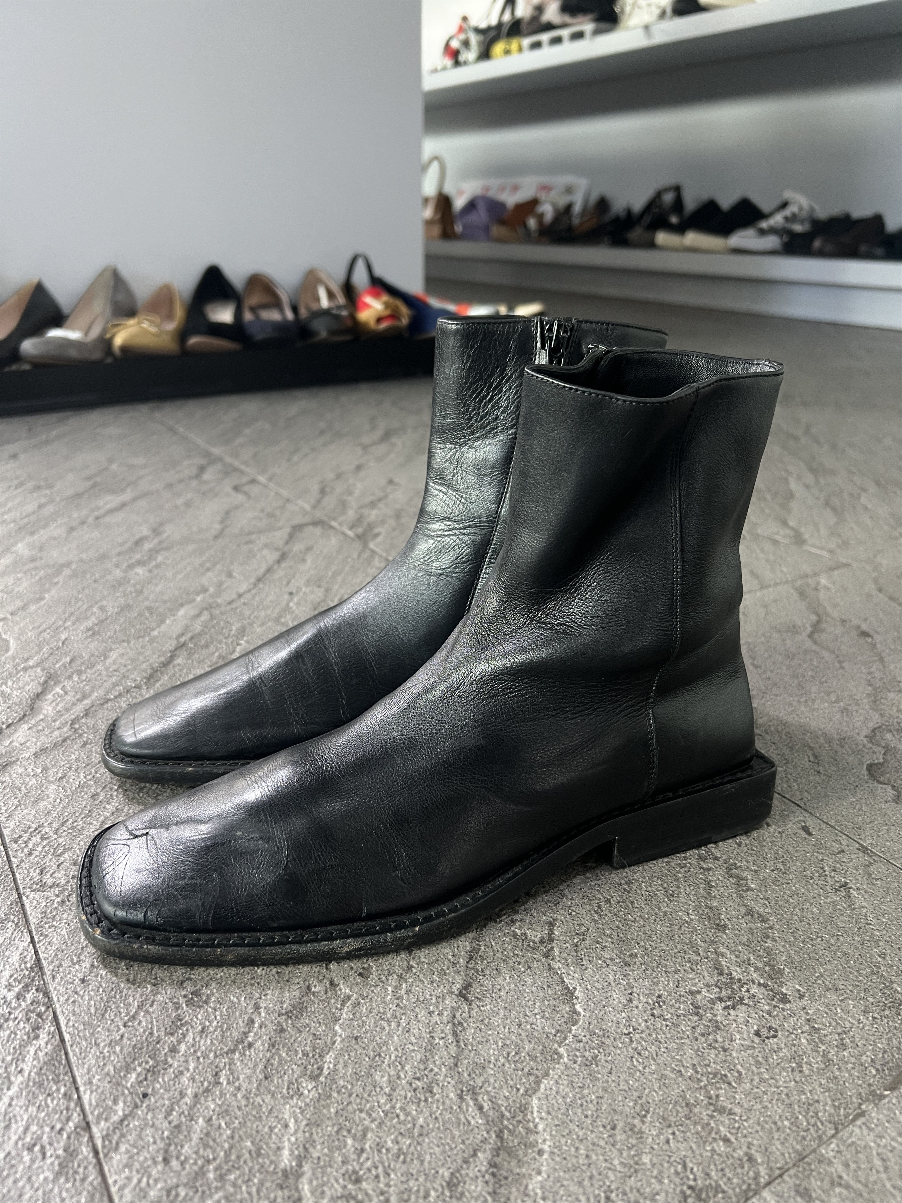 Balenciaga Balenciaga Square Toe Zip Leather Boots EU38 Italy Size US 8 / IT 38 - 4 Thumbnail