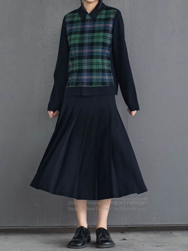 Comme des Garcons Comme Des Garcons Green Check Wool Patchwork Shirt Size XS / US 0-2 / IT 36-38 - 2 Thumbnail