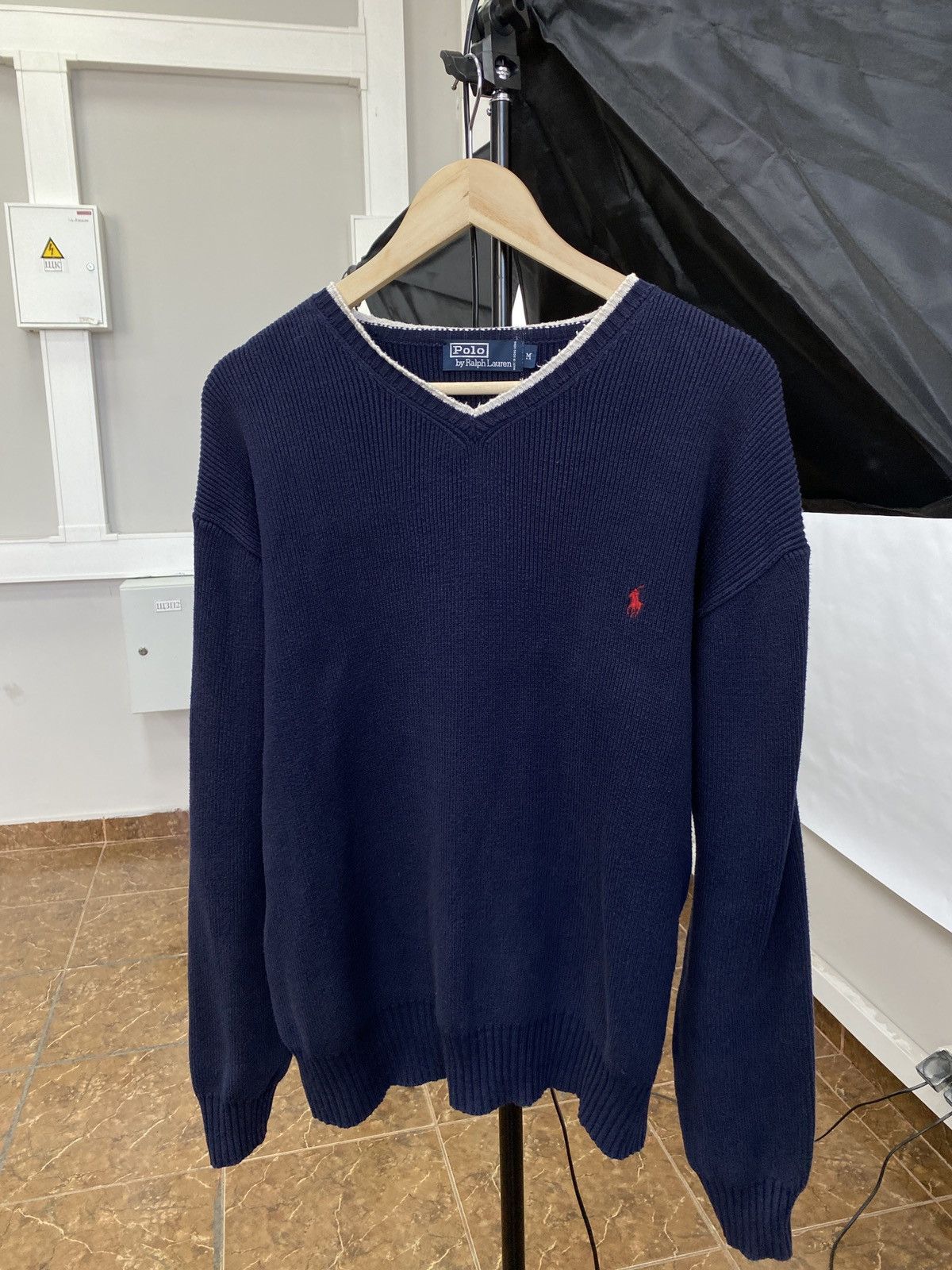 Polo Ralph Lauren 🇺🇸 Vintage 90s Ralph Lauren Knitted Sweater Rare Retro Aran Size US L / EU 52-54 / 3 - 1 Thumbnail