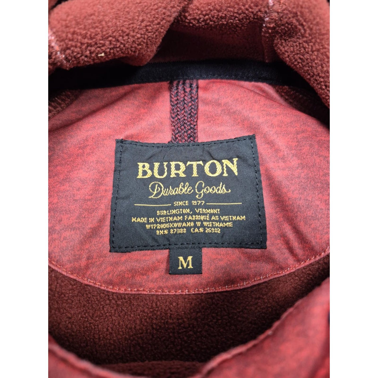 Burton Burton Crown Bonded Hoodie Mens Medium Red Fleece Pullover Graphic Print Kangaroo Pocket Hooded Crew Neck Logo Size US M / EU 48-50 / 2 - 4 Thumbnail