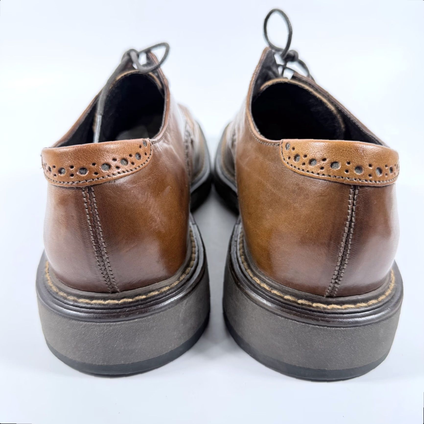Aldo Aldo Oxford Dress Shoes Men Brown Leather Lace Up Square Toe - 41 Dress Shoes Size US L / EU 52-54 / 3 - 4 Thumbnail